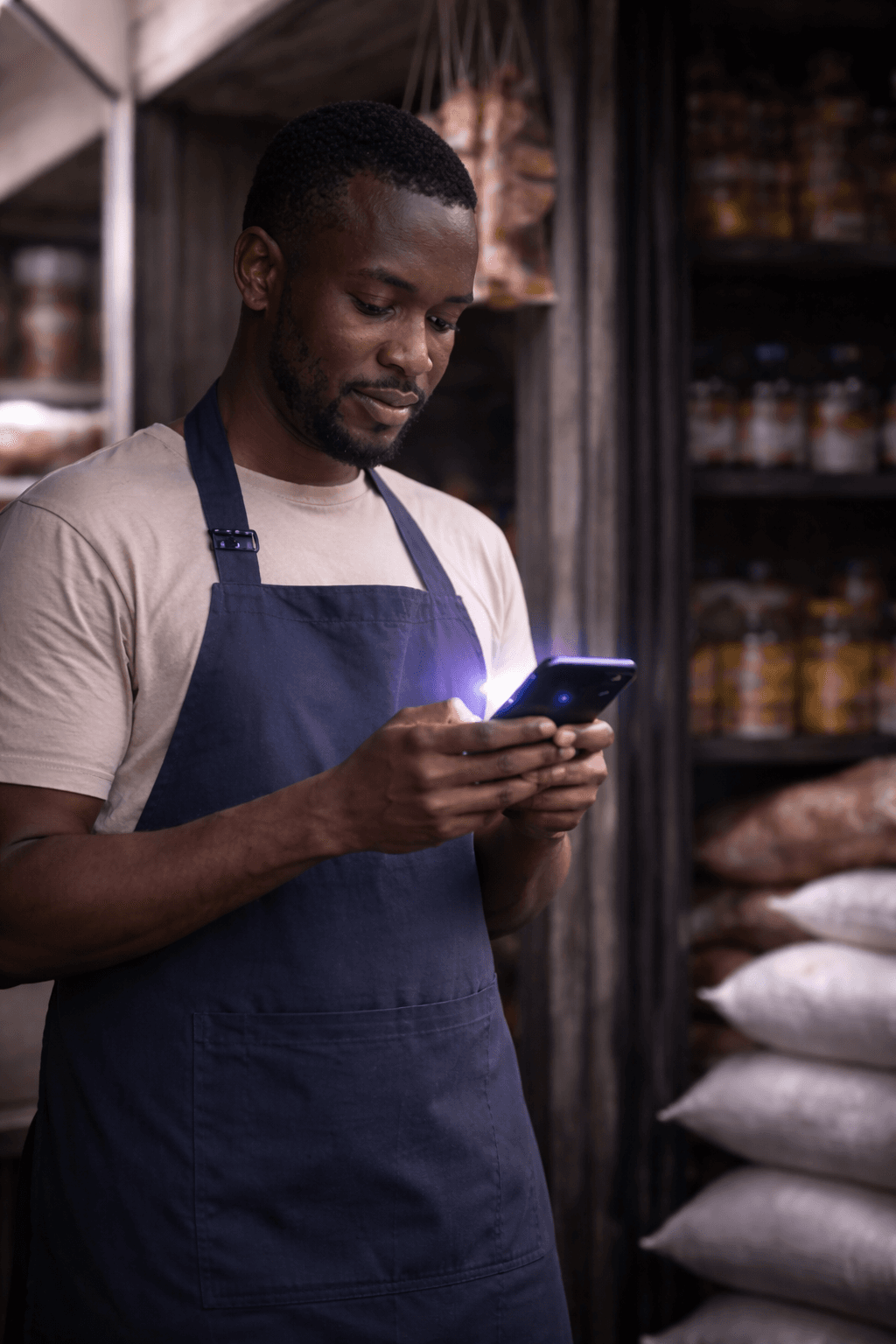 Confident African woman using a tablet, symbolizing growth and opportunity with Trupa.